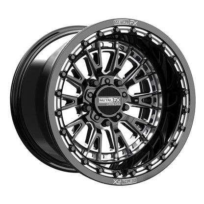 Slayer R UTV Beadlock Wheel (Gloss Black Contrast Cut) Metal FX Offroad