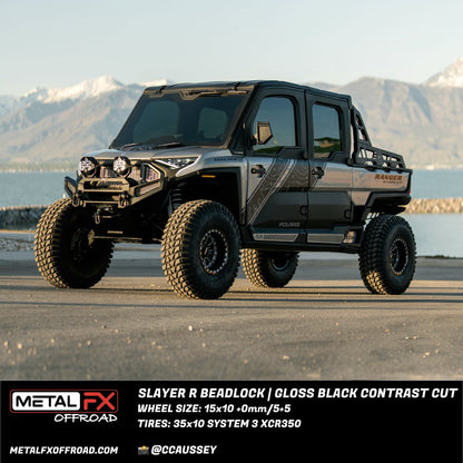 Slayer R UTV Beadlock Wheel (Gloss Black Contrast Cut) Metal FX Offroad