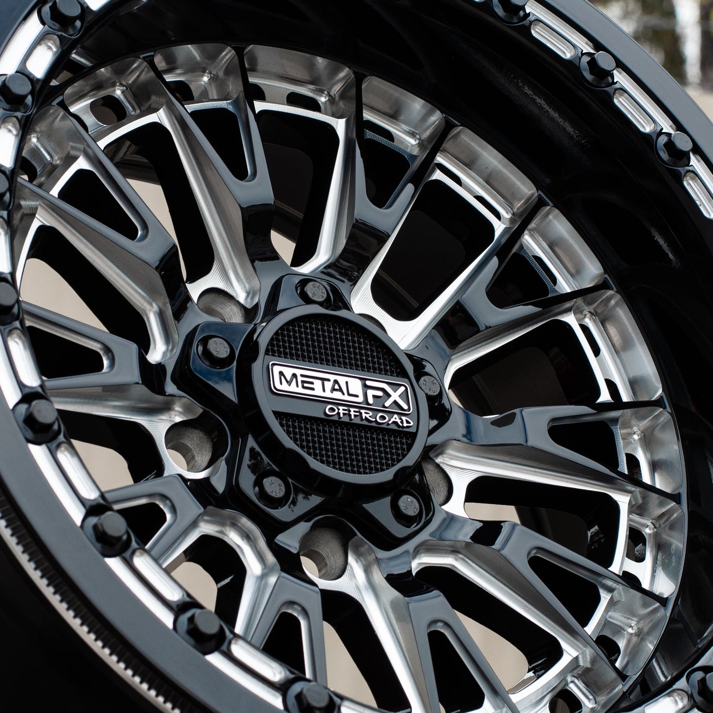 Slayer R UTV Beadlock Wheel (Gloss Black Contrast Cut) Metal FX Offroad