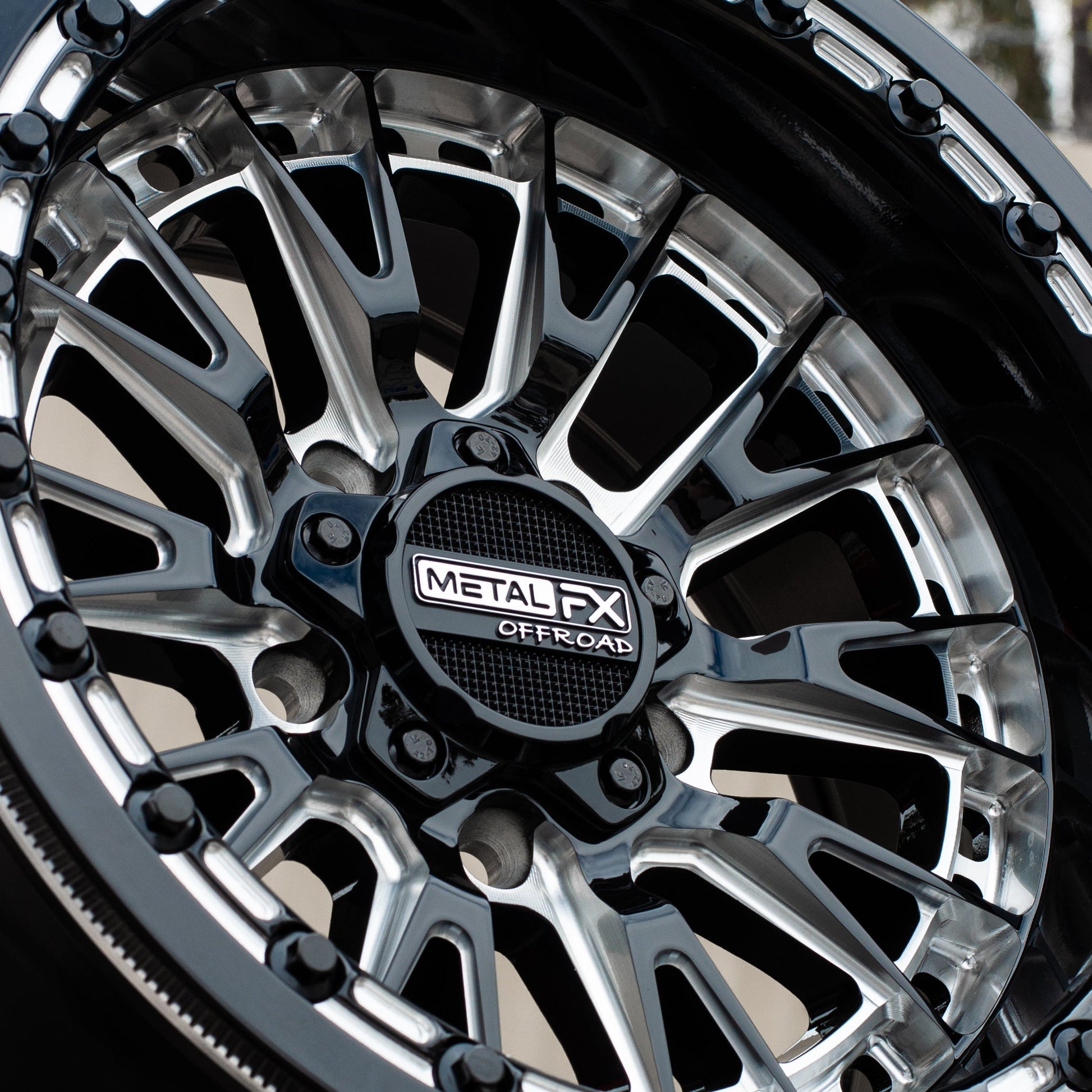 Slayer R UTV Beadlock Wheel (Gloss Black Contrast Cut) Metal FX Offroad