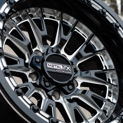 Slayer R UTV Beadlock Wheel (Gloss Black Contrast Cut) Metal FX Offroad