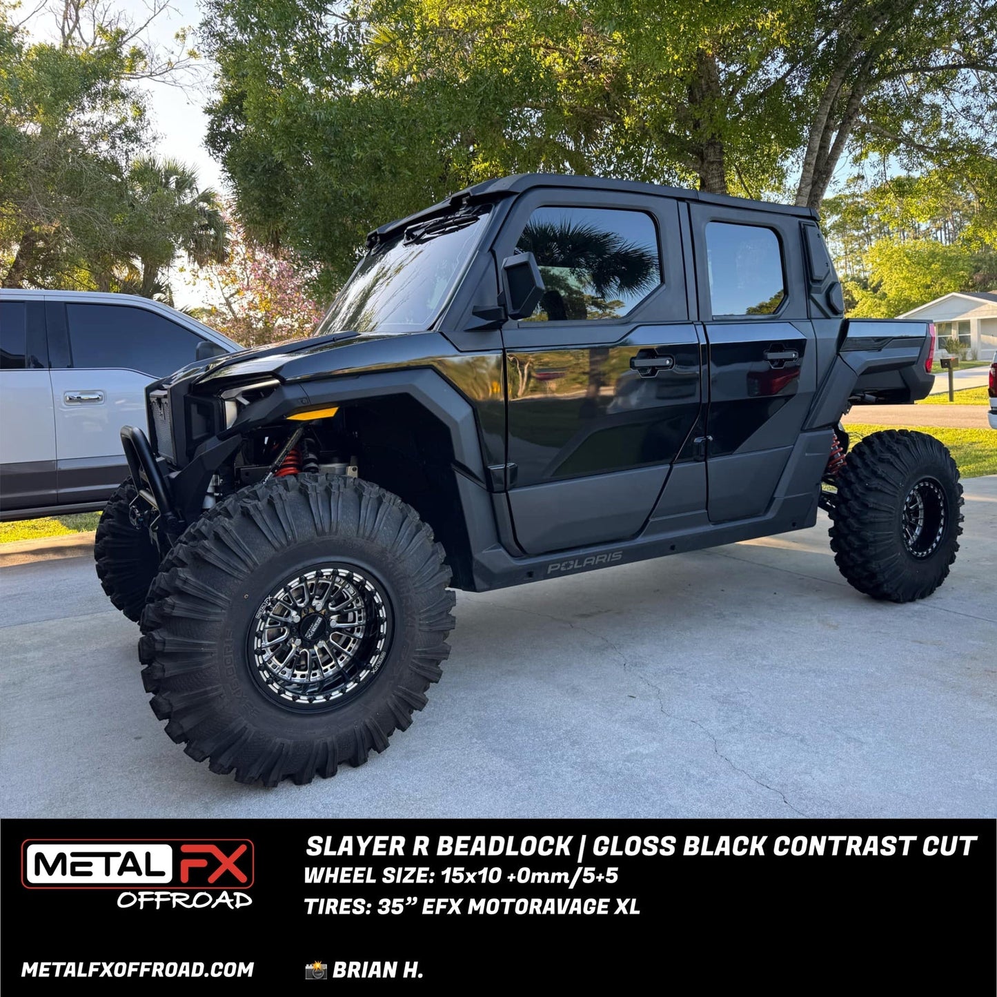 Slayer R UTV Beadlock Wheel (Gloss Black Contrast Cut) Metal FX Offroad