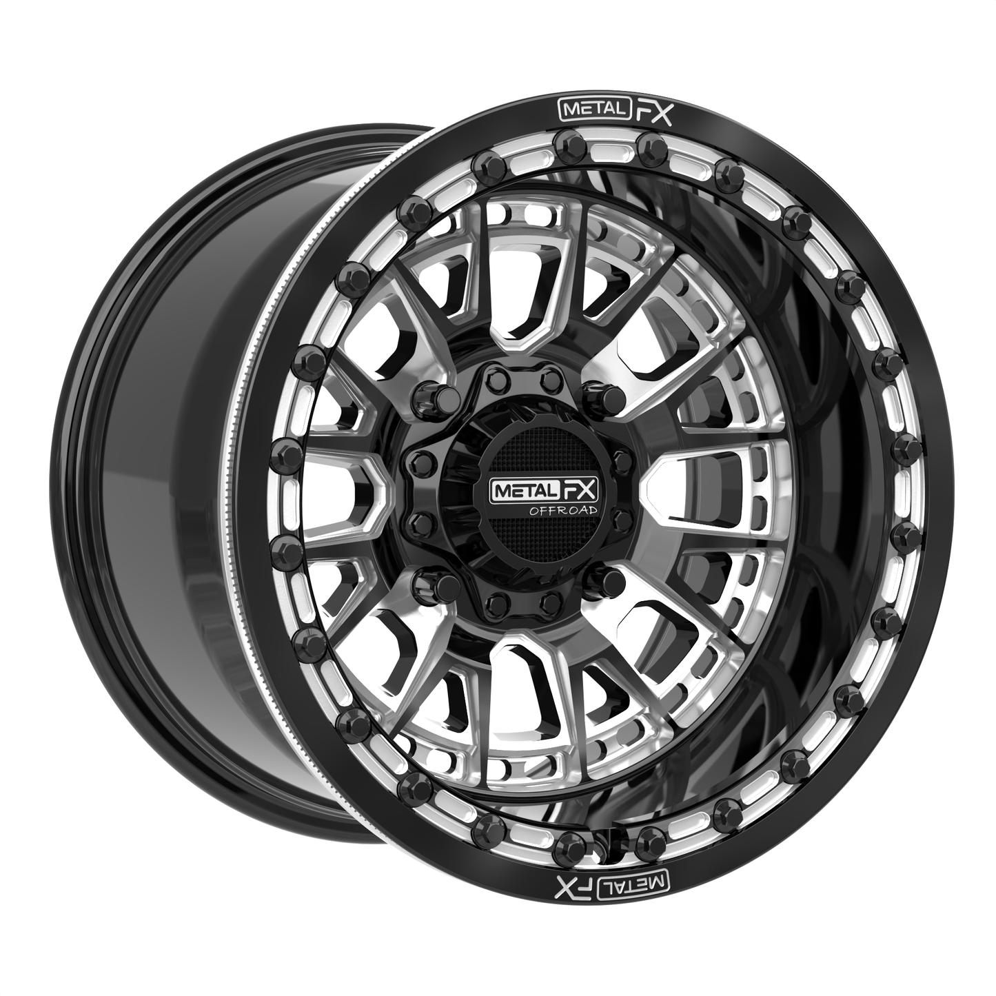 Slayer UTV Beadlock Wheel (Gloss Black Contrast Cut) Metal FX Offroad