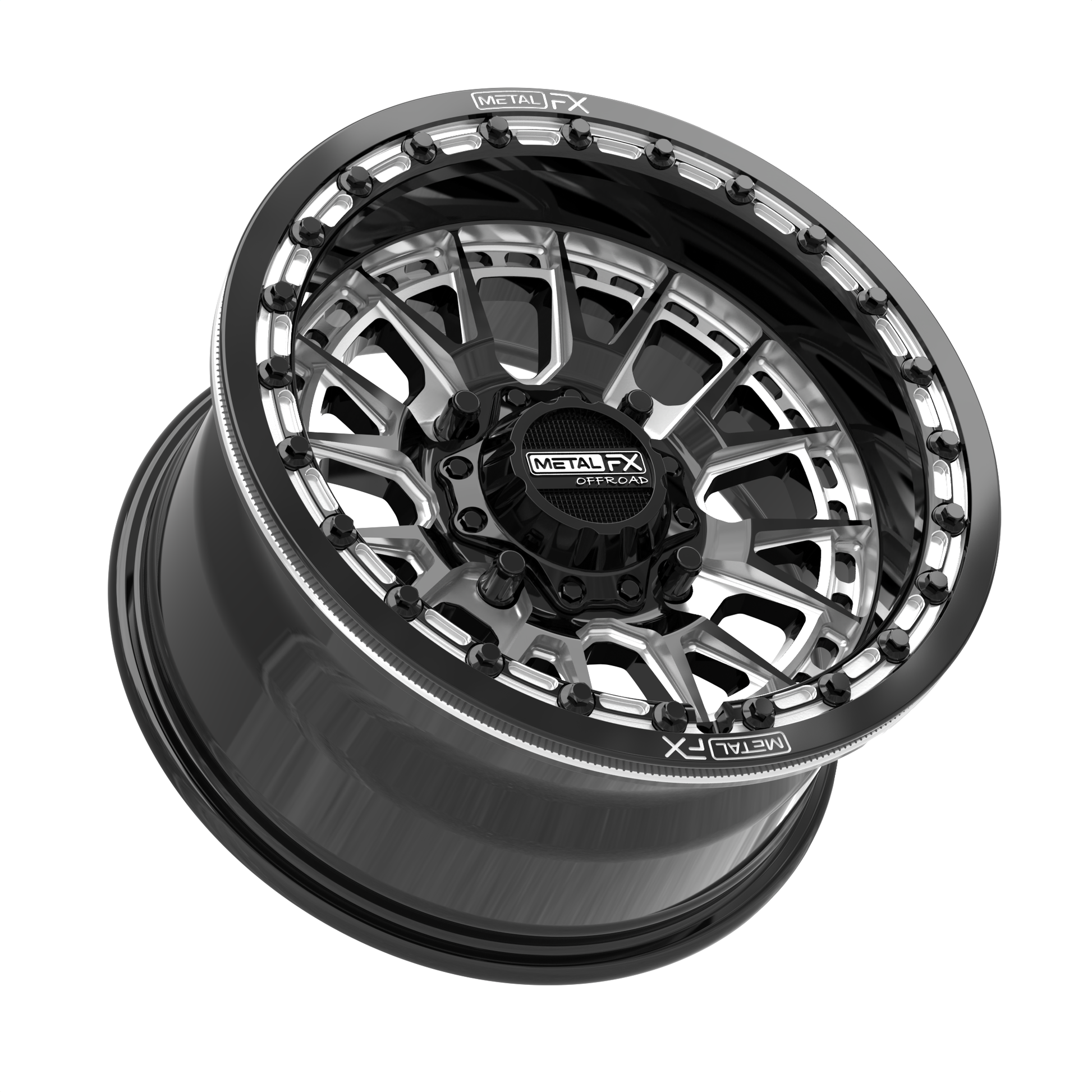 Slayer UTV Beadlock Wheel (Gloss Black Contrast Cut) Metal FX Offroad