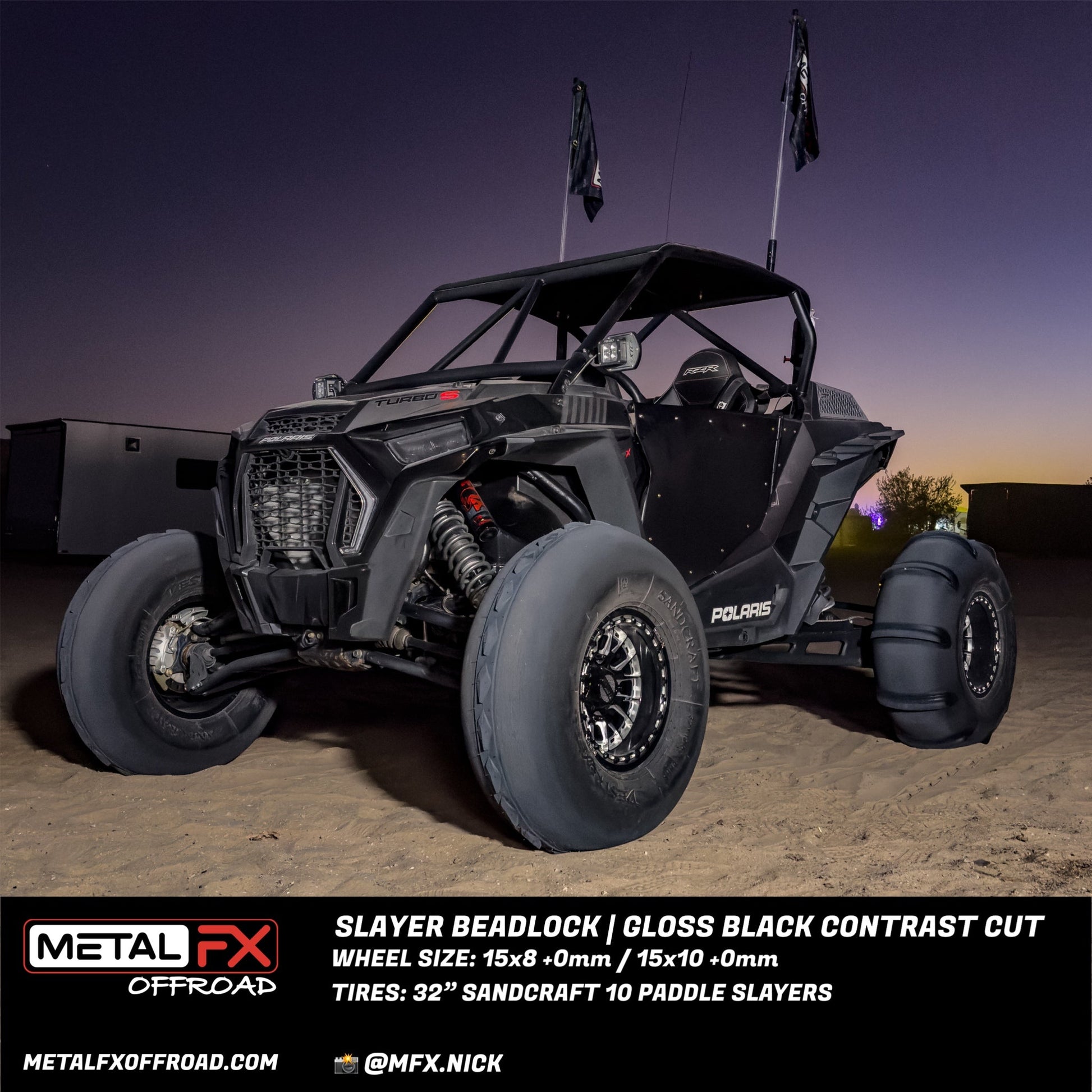 Slayer UTV Beadlock Wheel (Gloss Black Contrast Cut) Metal FX Offroad