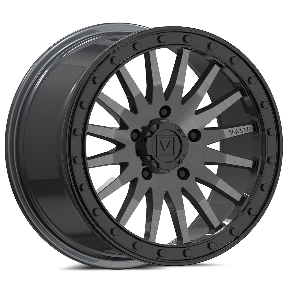 V06 UTV Brushed Gunmetal Beadlock Wheel (15x8 40mm 5x114.3) Valor Offroad