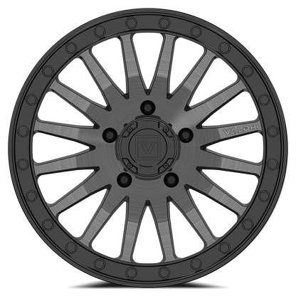 V06 UTV Brushed Gunmetal Beadlock Wheel (15x8 40mm 5x114.3) Valor Offroad