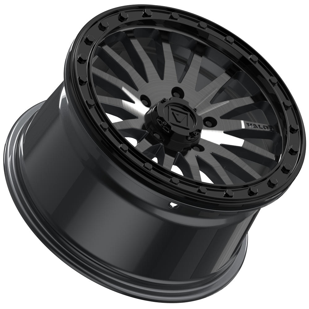 V06 UTV Brushed Gunmetal Beadlock Wheel (15x8 40mm 5x114.3) Valor Offroad