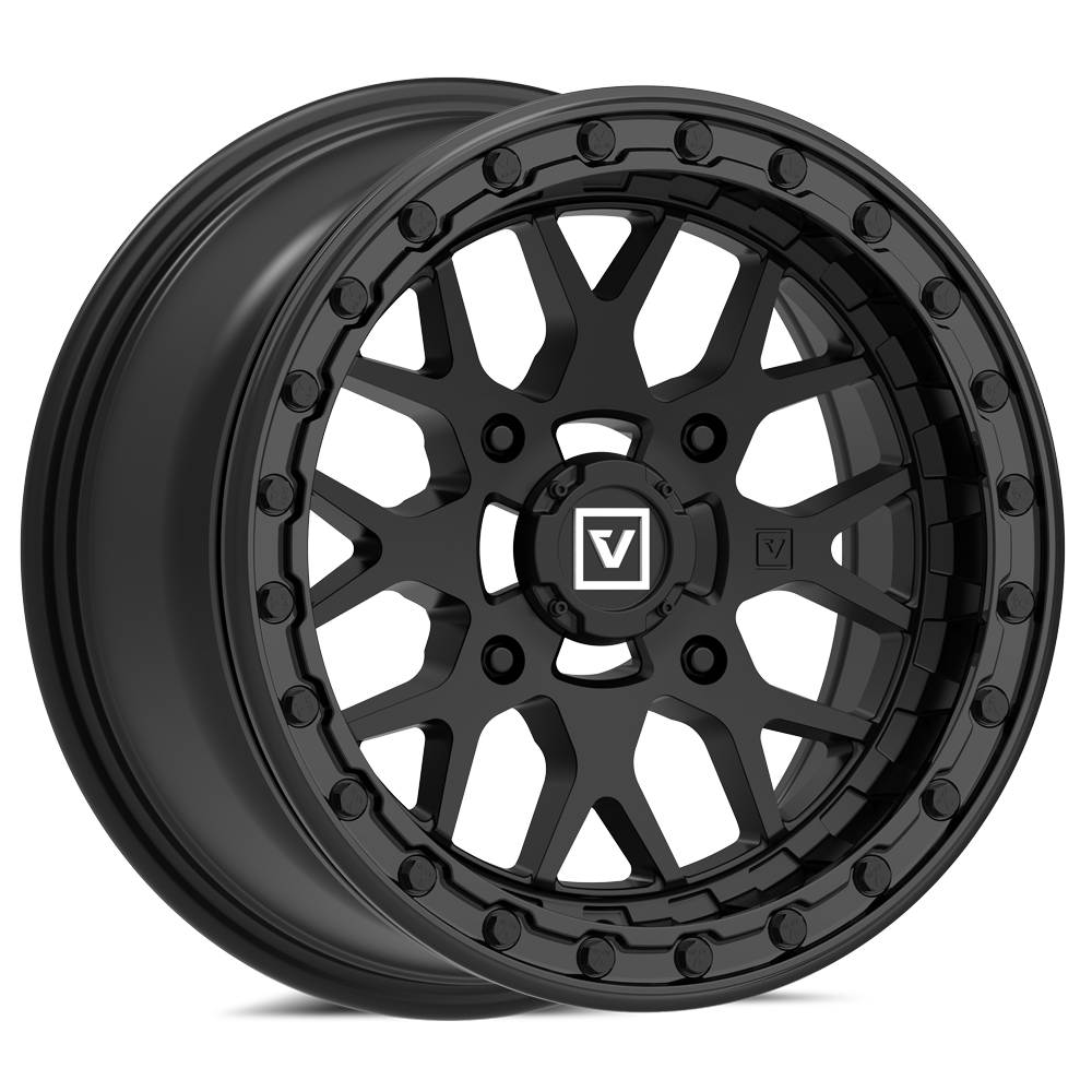 V07 UTV Satin Black Beadlock Wheel (15x7 25mm 4x156) Valor Offroad