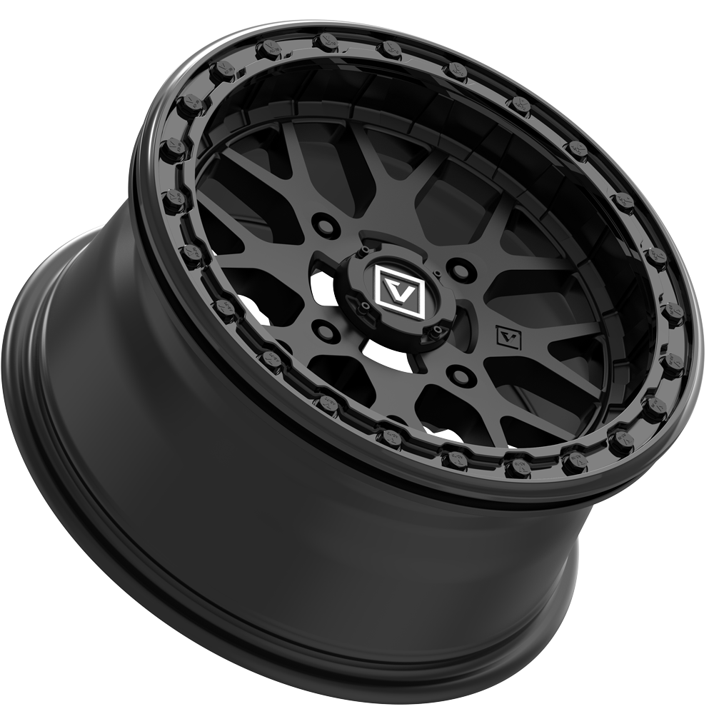 V07 UTV Satin Black Beadlock Wheel (15x7 25mm 4x156) Valor Offroad