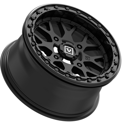 V07 UTV Satin Black Beadlock Wheel (15x7 25mm 4x156) Valor Offroad
