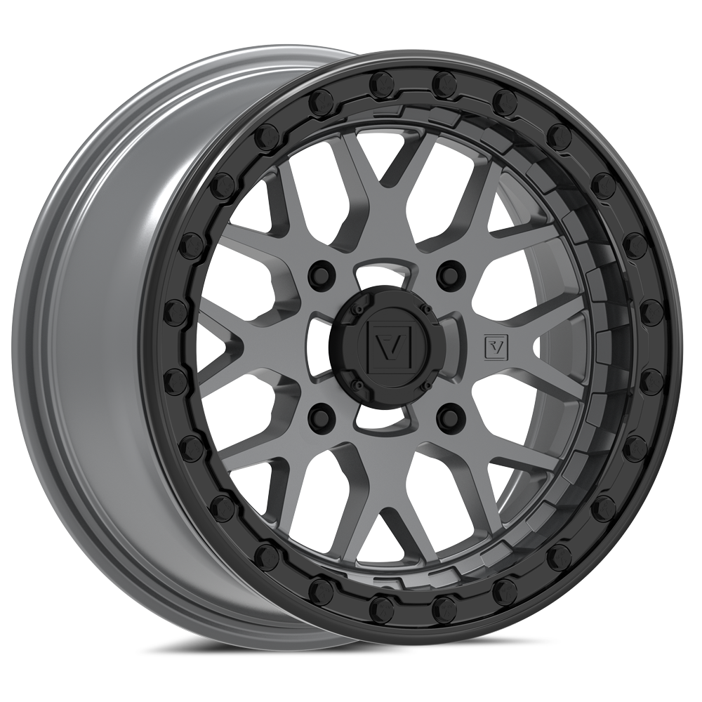 V07 UTV Satin Graphite Beadlock Wheel (15x7 25mm 4x137) Valor Offroad