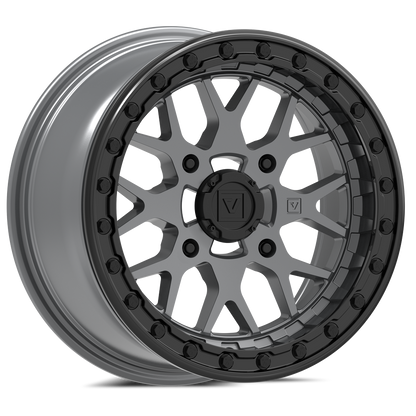 V07 UTV Satin Graphite Beadlock Wheel (15x7 25mm 4x156) Valor Offroad