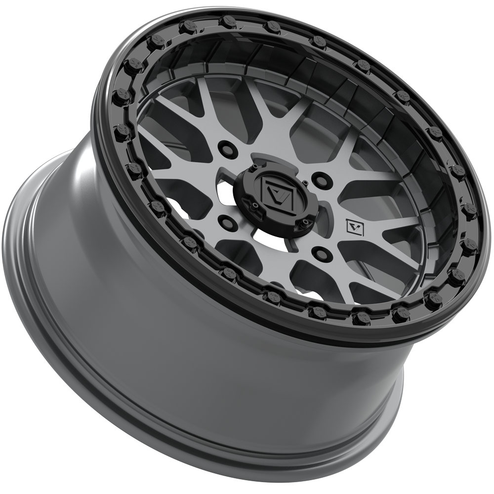 V07 UTV Satin Graphite Beadlock Wheel (15x7 25mm 4x156) Valor Offroad