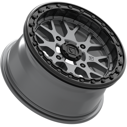 V07 UTV Satin Graphite Beadlock Wheel (15x7 25mm 4x156) Valor Offroad