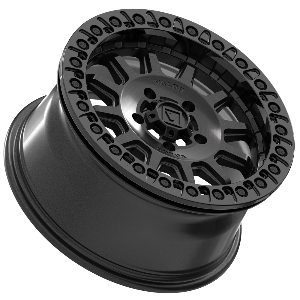 V09 UTV Brushed Charcoal Beadlock Wheel (15x7 40mm 4x156) Valor Offroad