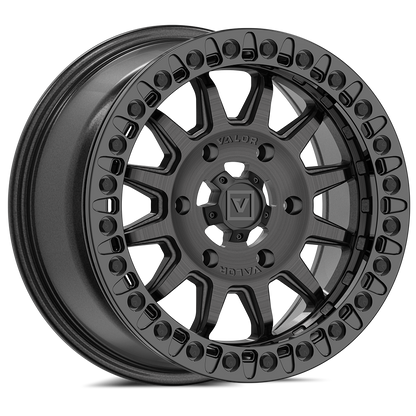 V09 UTV Brushed Charcoal Beadlock Wheel (15x7 40mm 6x139.7) Valor Offroad