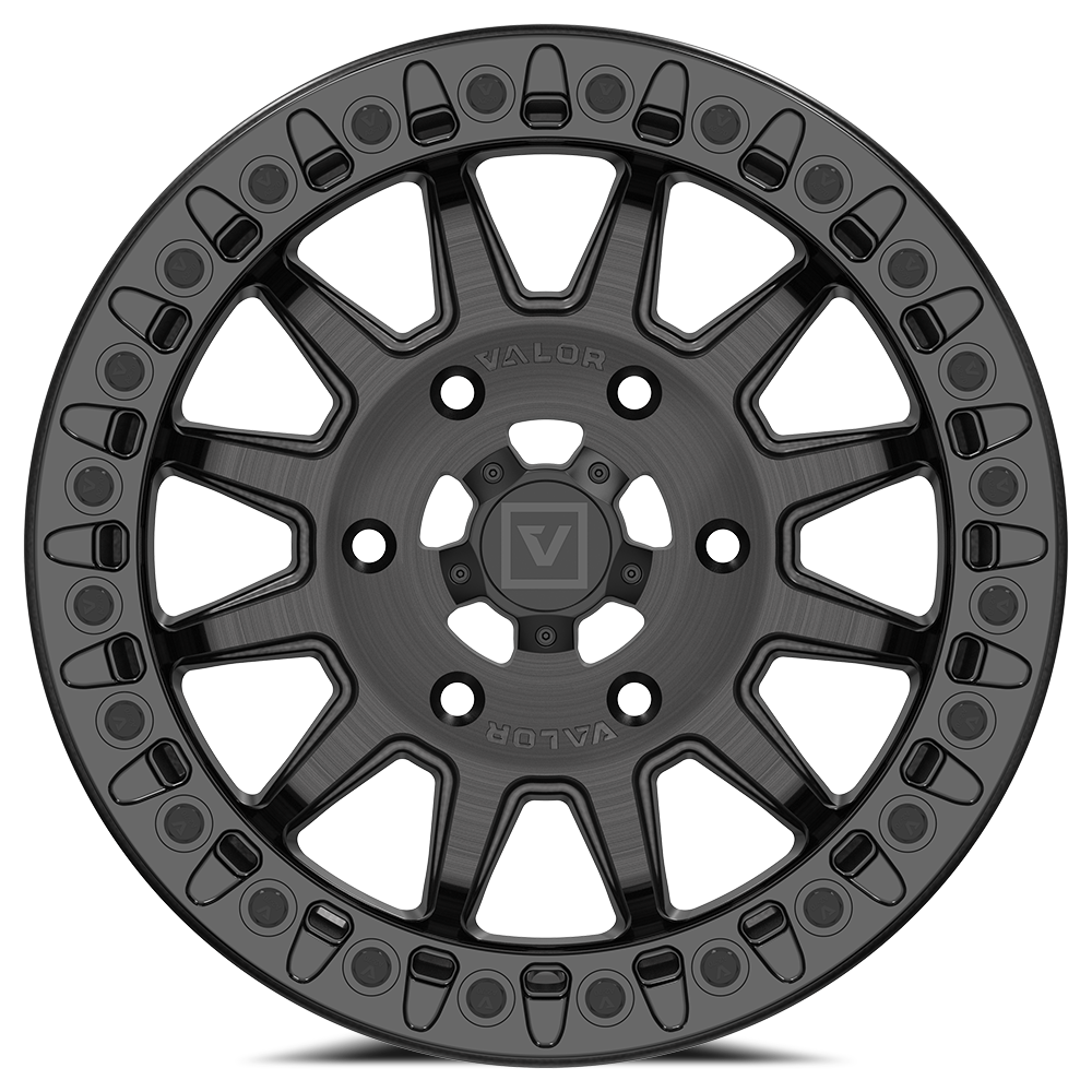 V09 UTV Brushed Charcoal Beadlock Wheel (15x7 40mm 6x139.7) Valor Offroad