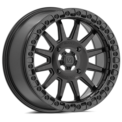 V09 UTV Brushed Charcoal Beadlock Wheel (17x8 40mm 4x156) Valor Offroad