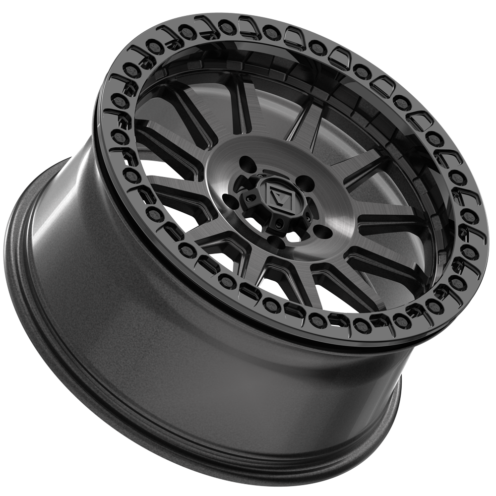 V09 UTV Brushed Charcoal Beadlock Wheel (17x8 40mm 4x156) Valor Offroad