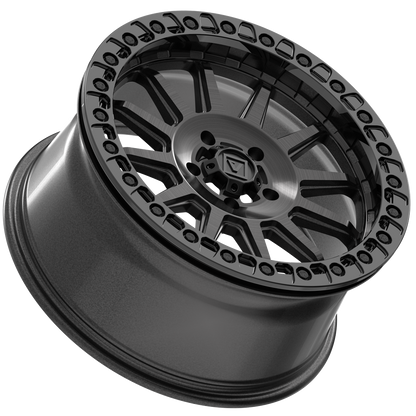 V09 UTV Brushed Charcoal Beadlock Wheel (17x8 40mm 4x156) Valor Offroad