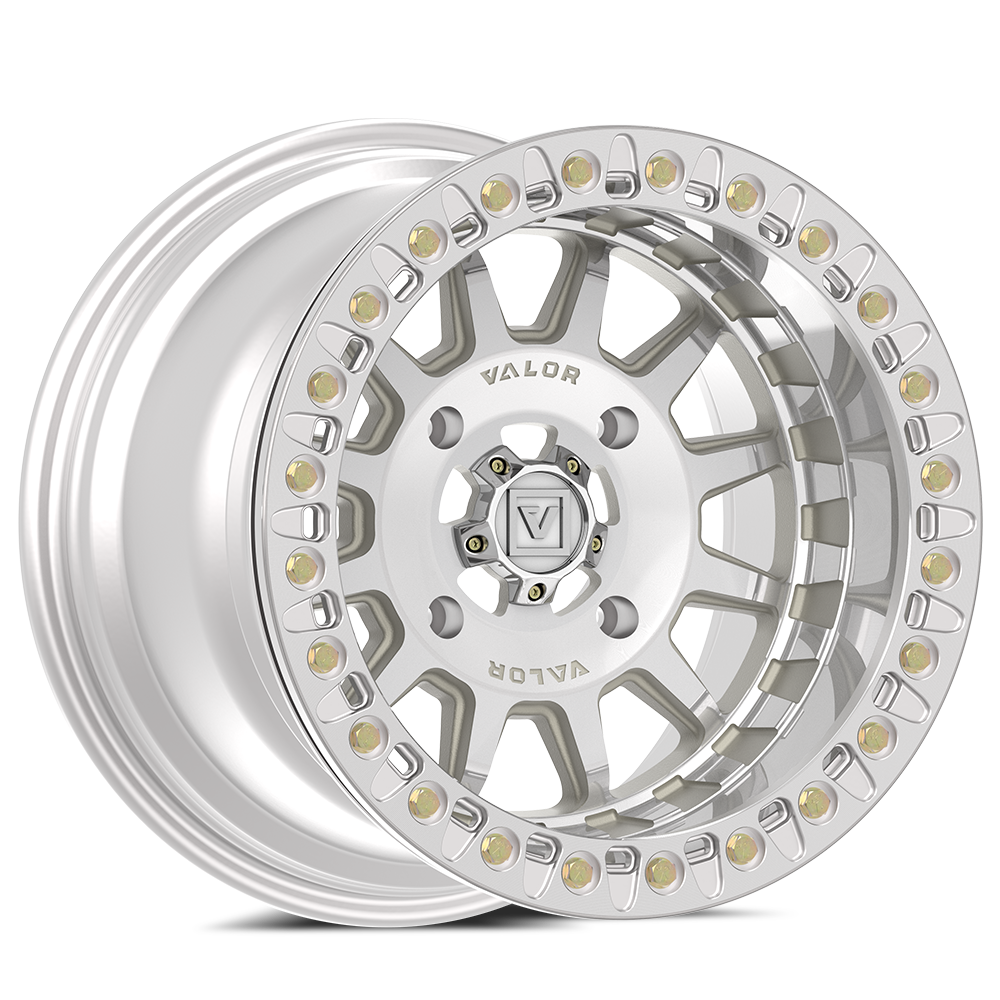 V09 UTV Raw Machined Beadlock Wheel (15x10 0mm 4x156) Valor Offroad