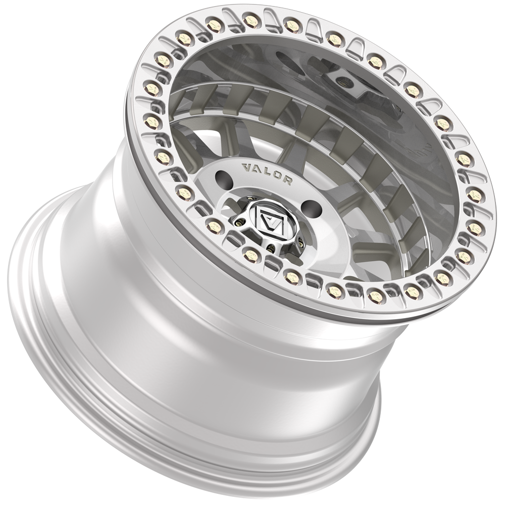 V09 UTV Raw Machined Beadlock Wheel (15x10 0mm 4x156) Valor Offroad