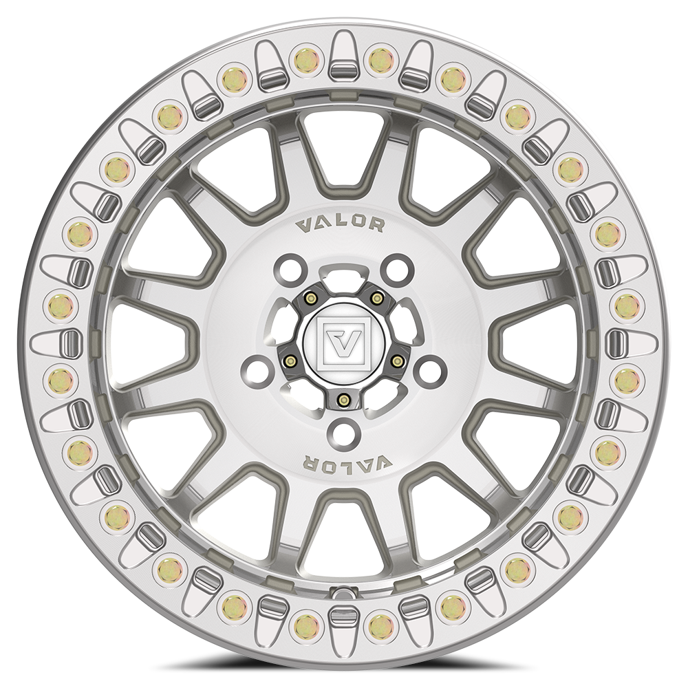 V09 UTV Raw Machined Beadlock Wheel (15x10 0mm 5x114.3) Valor Offroad
