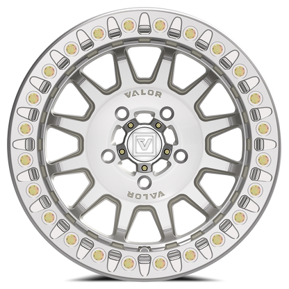 V09 UTV Raw Machined Beadlock Wheel (15x10 0mm 5x114.3) Valor Offroad