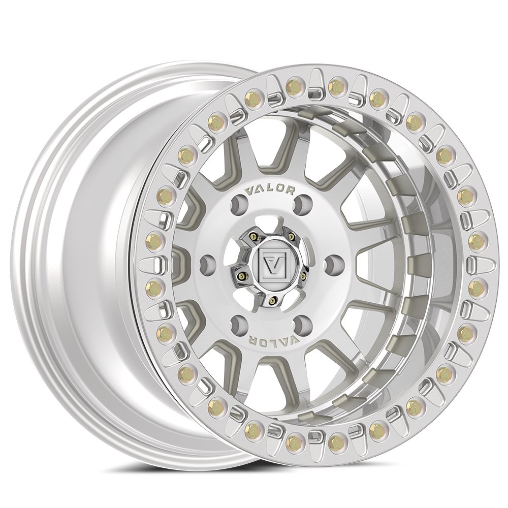 V09 UTV Raw Machined Beadlock Wheel (15x10 0mm 6x139.7) Valor Offroad