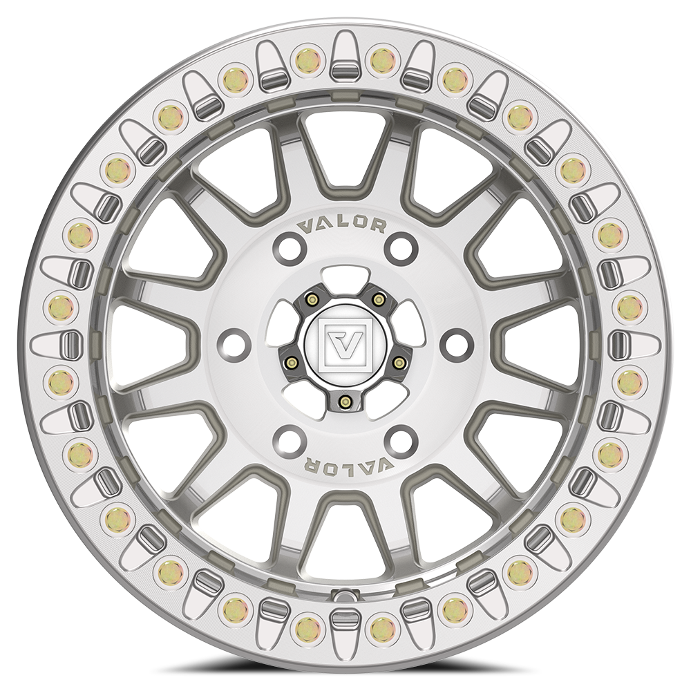 V09 UTV Raw Machined Beadlock Wheel (15x10 0mm 6x139.7) Valor Offroad