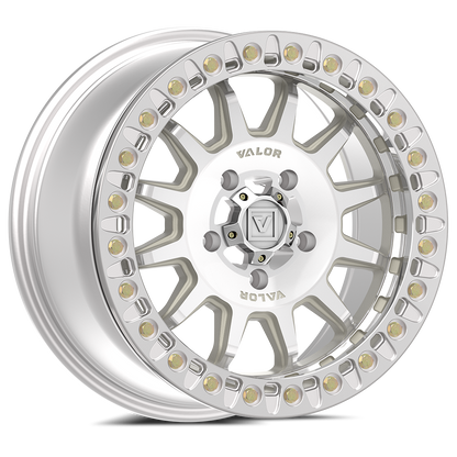 V09 UTV Raw Machined Beadlock Wheel (15x7 40mm 5x114.3) Valor Offroad
