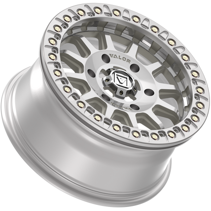 V09 UTV Raw Machined Beadlock Wheel (15x7 40mm 5x114.3) Valor Offroad