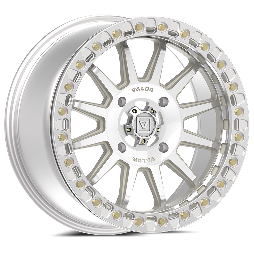 V09 UTV Raw Machined Beadlock Wheel (17x8 40mm 4x156) Valor Offroad