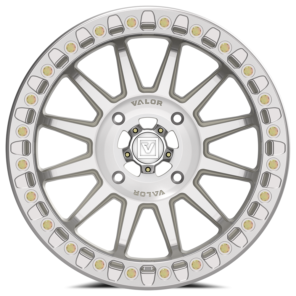 V09 UTV Raw Machined Beadlock Wheel (17x8 40mm 4x156) Valor Offroad