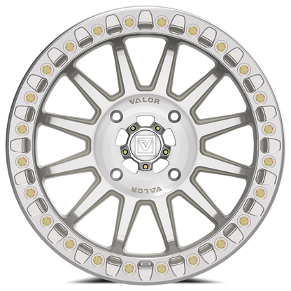 V09 UTV Raw Machined Beadlock Wheel (17x8 40mm 4x156) Valor Offroad