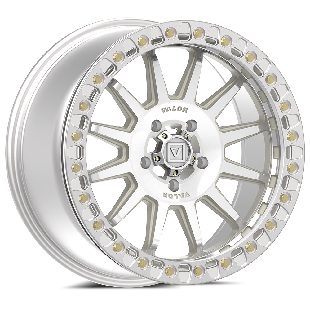 V09 UTV Raw Machined Beadlock Wheel (17x8 40mm 5x114.3) Valor Offroad