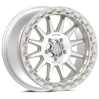 V09 UTV Raw Machined Beadlock Wheel (17x8 40mm 5x114.3) Valor Offroad