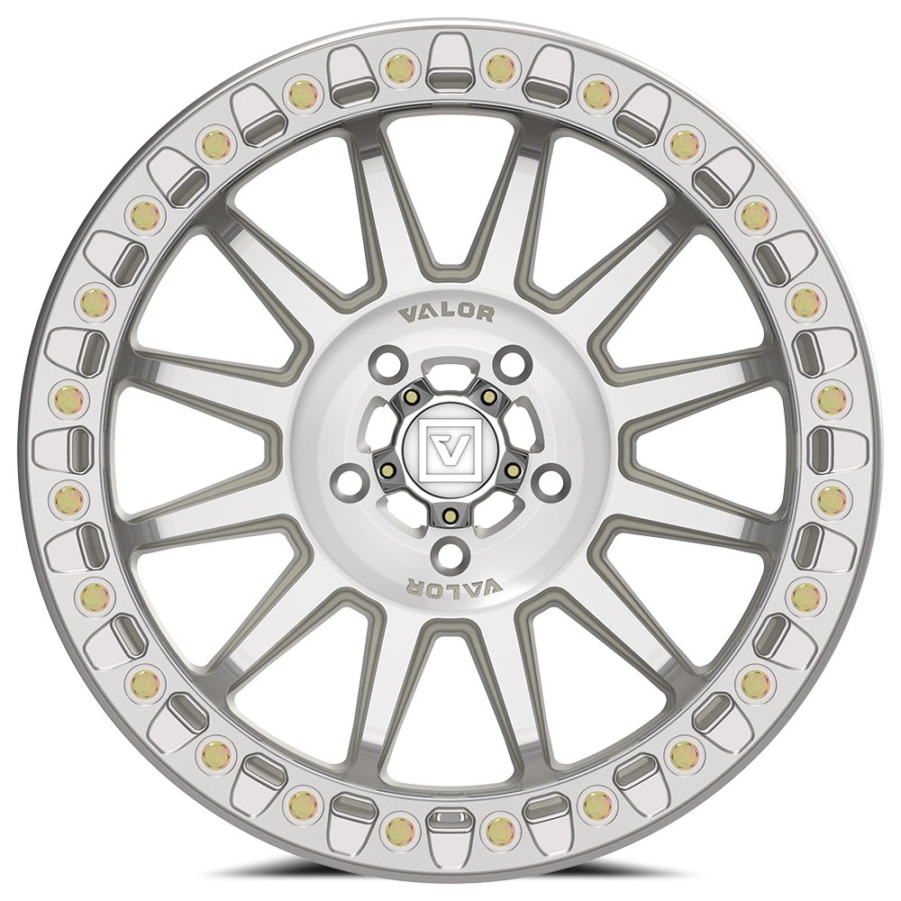 V09 UTV Raw Machined Beadlock Wheel (17x8 40mm 5x114.3) Valor Offroad