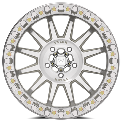 V09 UTV Raw Machined Beadlock Wheel (17x8 40mm 5x114.3) Valor Offroad