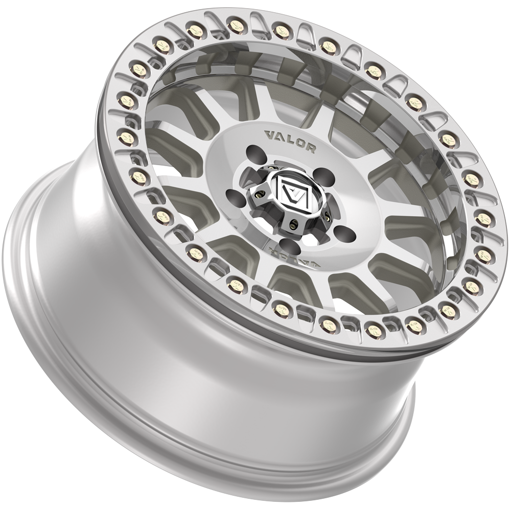 V09 UTV Raw Machined Beadlock Wheel (17x8 40mm 5x114.3) Valor Offroad