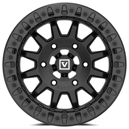 V09 UTV Satin Black Beadlock Wheel (15x10 0mm 6x139.7) Valor Offroad