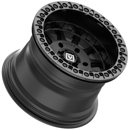 V09 UTV Satin Black Beadlock Wheel (15x10 0mm 6x139.7) Valor Offroad