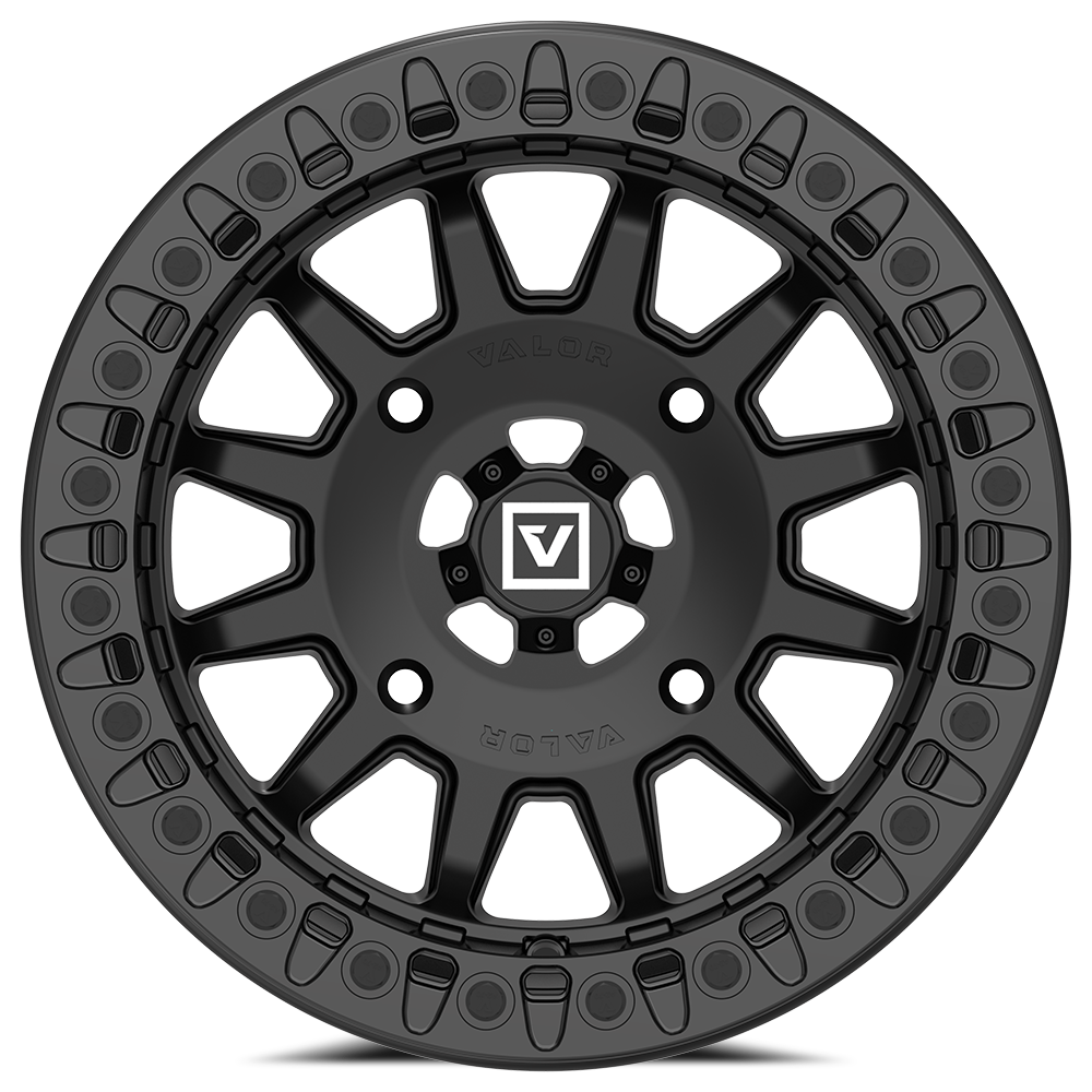 V09 UTV Satin Black Beadlock Wheel (15x7 40mm 4x137) Valor Offroad