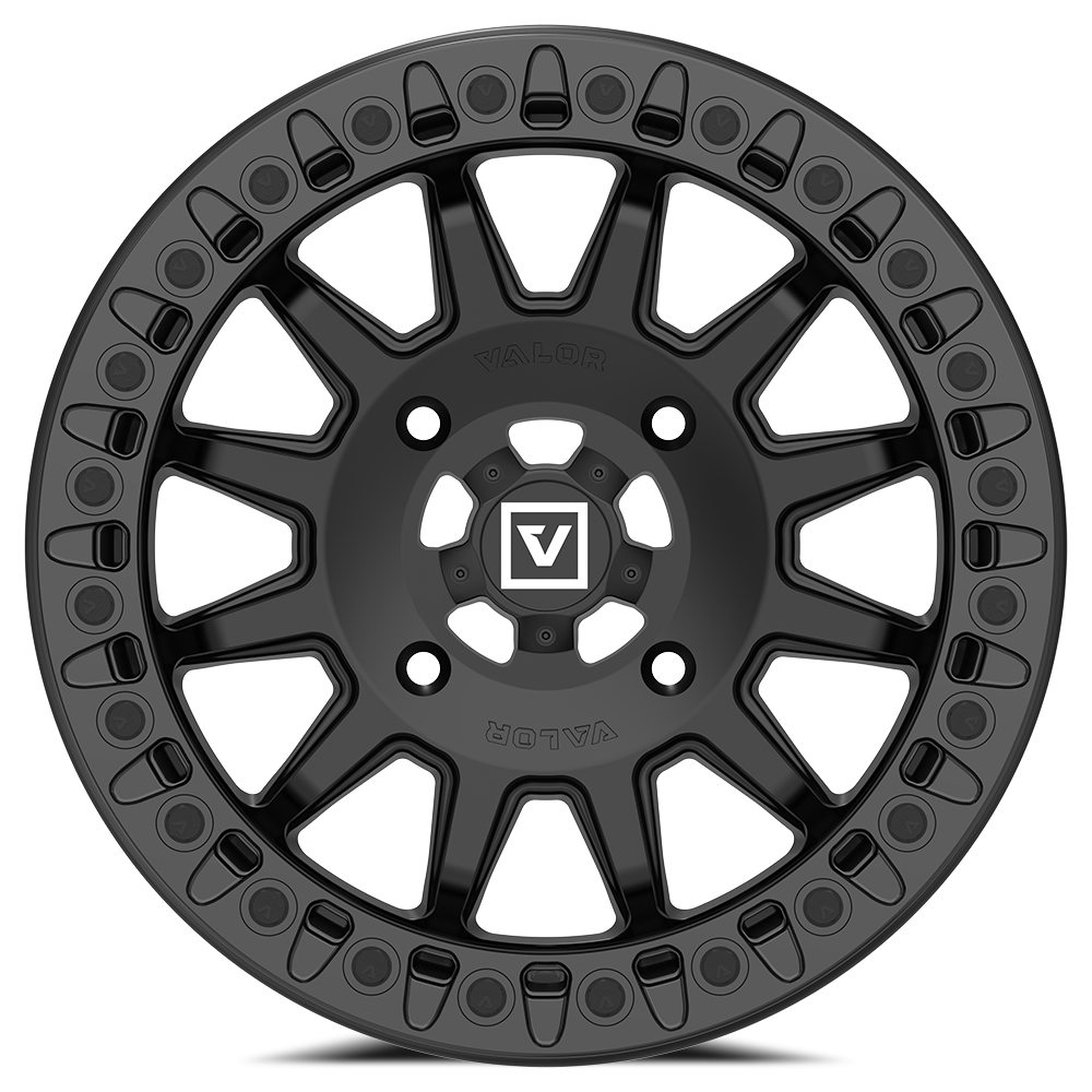 V09 UTV Satin Black Beadlock Wheel (15x7 40mm 4x156) Valor Offroad