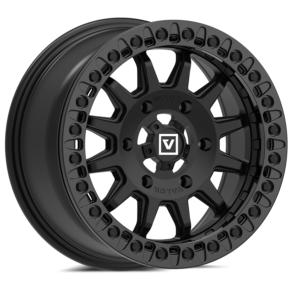 V09 UTV Satin Black Beadlock Wheel (15x7 40mm 6x139.7) Valor Offroad