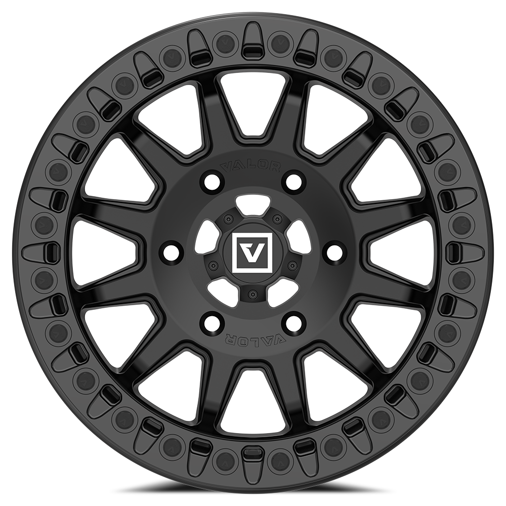 V09 UTV Satin Black Beadlock Wheel (15x7 40mm 6x139.7) Valor Offroad