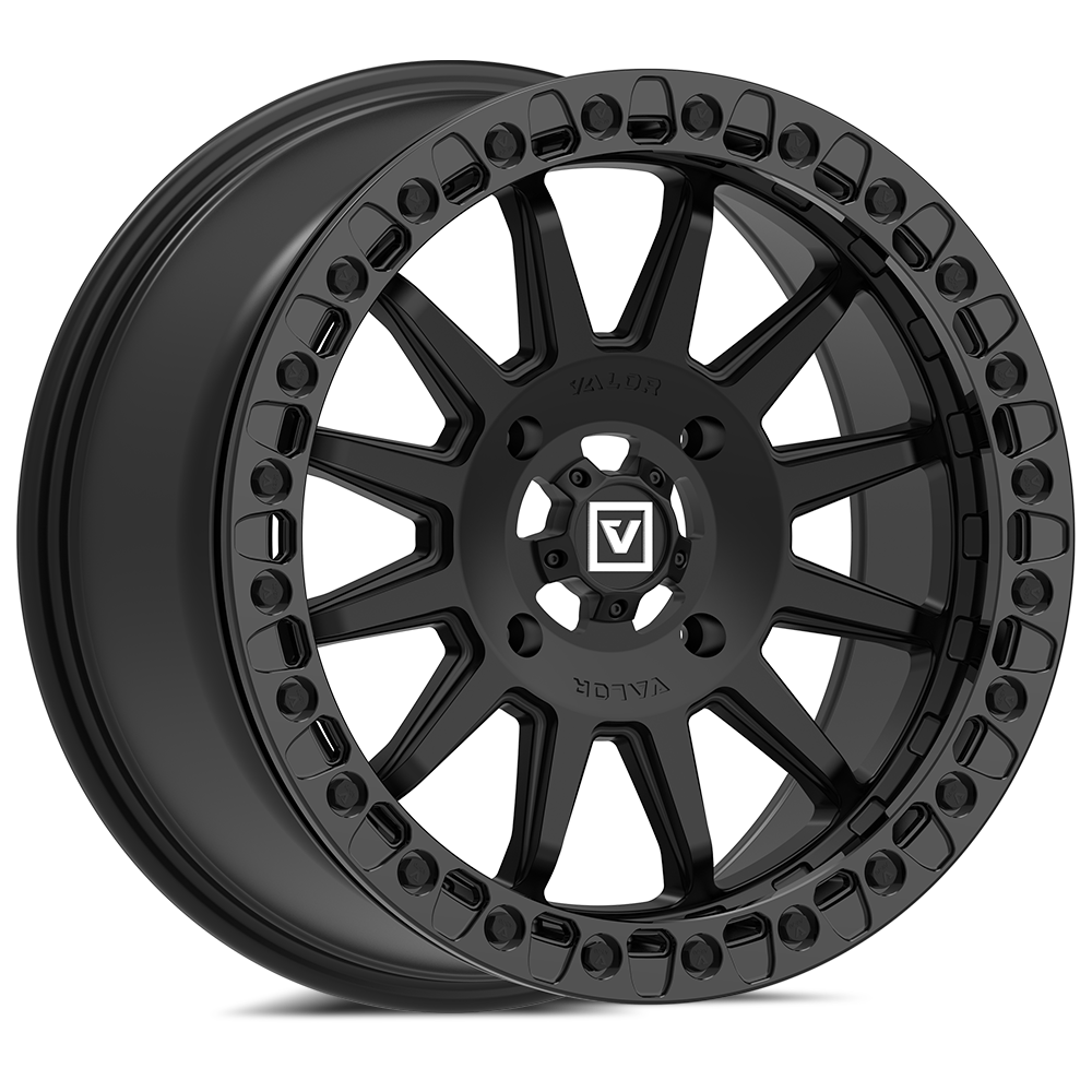 V09 UTV Satin Black Beadlock Wheel (17x8 40mm 4x156) Valor Offroad