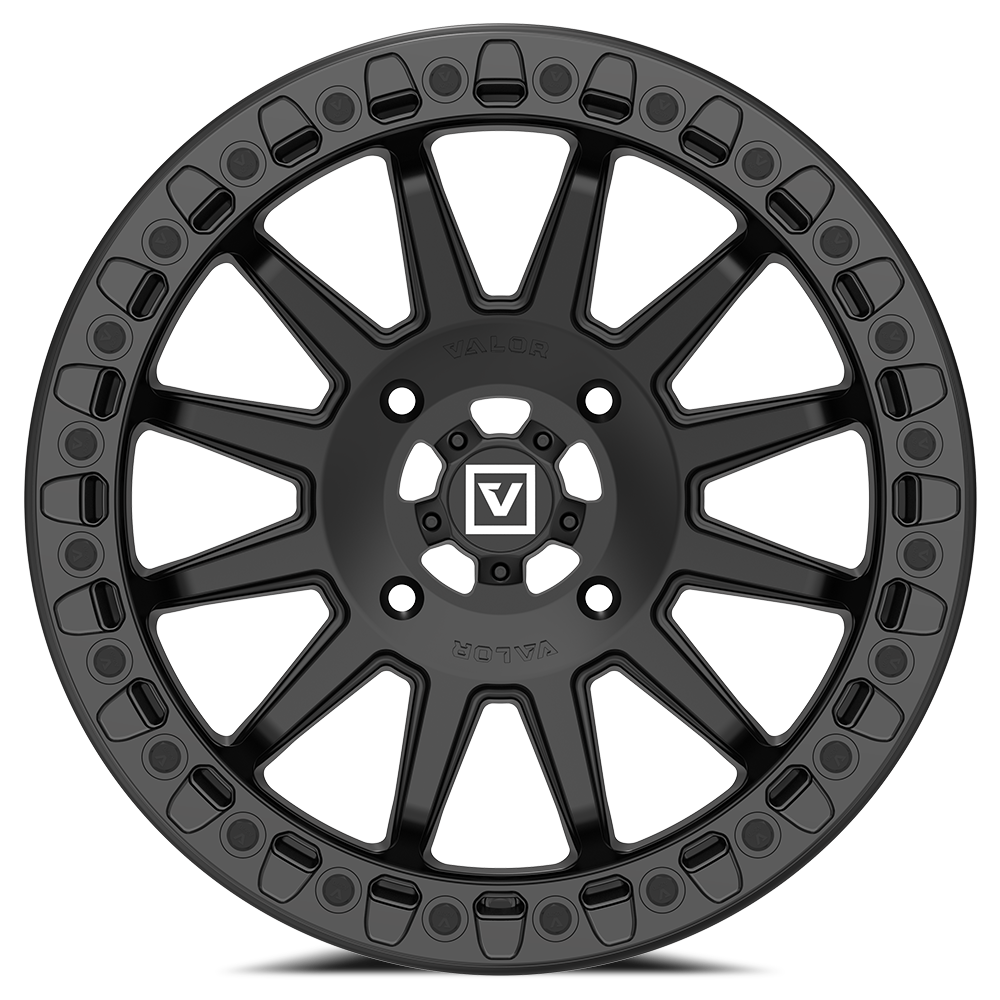 V09 UTV Satin Black Beadlock Wheel (17x8 40mm 4x156) Valor Offroad