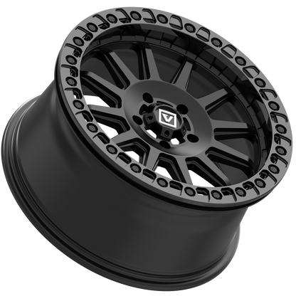 V09 UTV Satin Black Beadlock Wheel (17x8 40mm 4x156) Valor Offroad